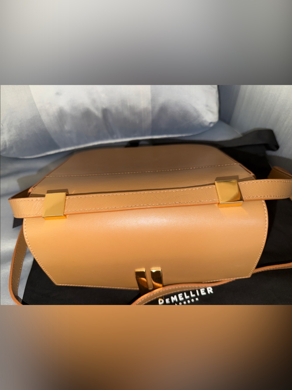 DeMellier Cognac Leather Crossbody with Gold Hardware - Picture 5 of 12